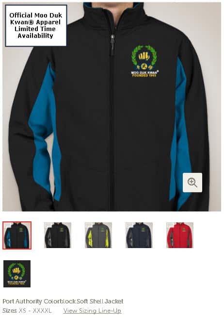 Official Licensed Moo Duk Kwan apparel available on multiple color combination Port Authority name brand jackets for guys
