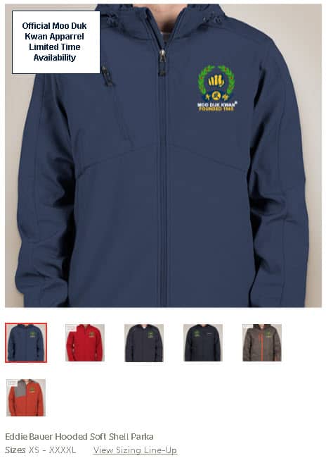 Official Licensed Moo Duk Kwan apparel available in Eddie Bauer, Core 365, Port Authority, Columbia, North End