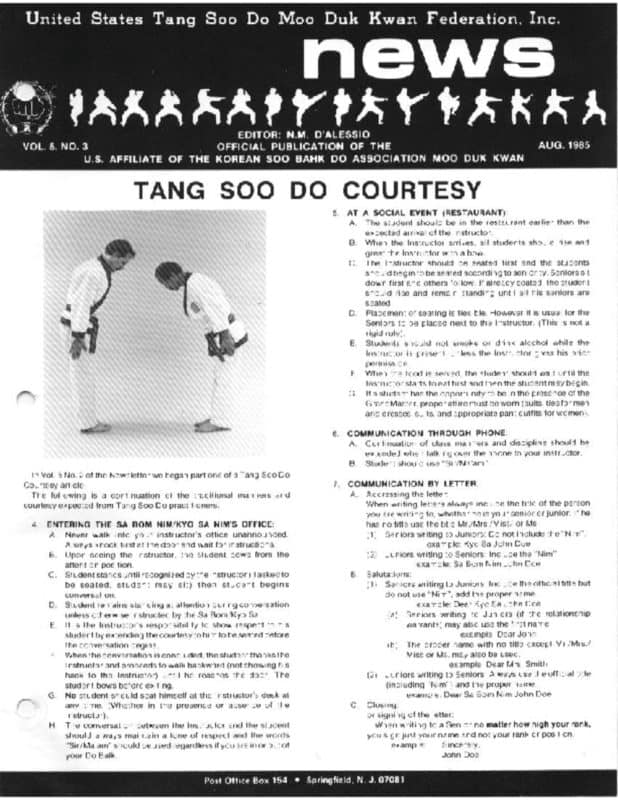 thumbnail of 1985 08 Usa Moo Duk Kwan Federation Newsletter