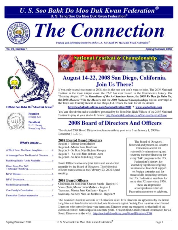 thumbnail of 2008 03 29 Usa Moo Duk Kwan Federation Newsletter