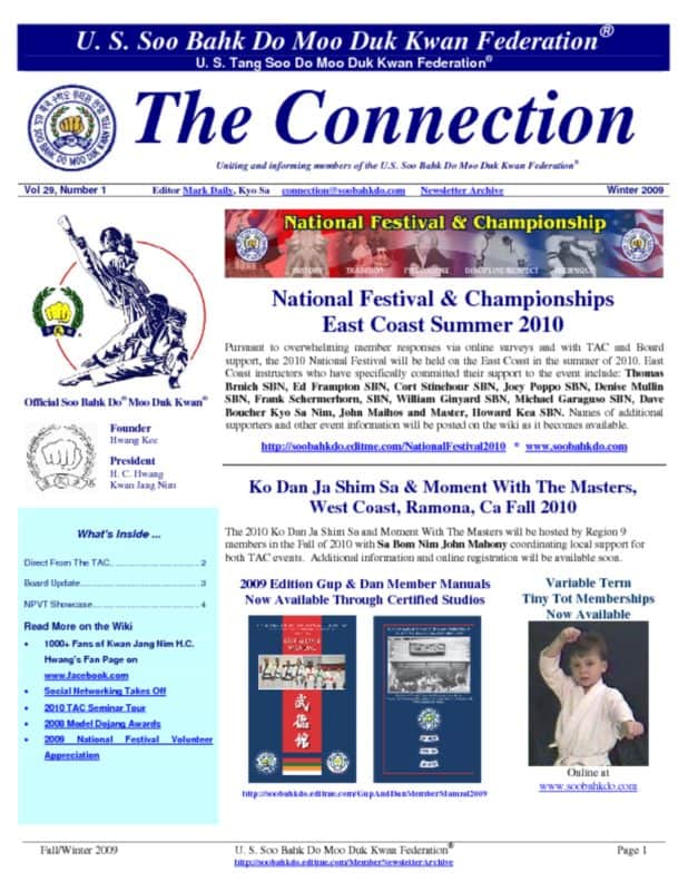 thumbnail of 2009 12 Usa Moo Duk Kwan Federation Newsletter