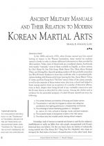 Ancient Military Manuals And Their Relation To Modern Korean Martial Arts